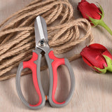 Maxbell Gardening Scissors Professional Floral Scissors for Fruits Picking Home Yard Rose Red Gray