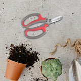 Maxbell Gardening Scissors Professional Floral Scissors for Fruits Picking Home Yard Rose Red Gray