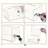 Maxbell Transparent Suggestion Box Lockable Money Collecting Box for Charity Meeting