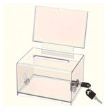 Maxbell Transparent Suggestion Box Lockable Money Collecting Box for Charity Meeting