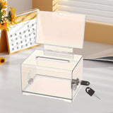 Maxbell Transparent Suggestion Box Lockable Money Collecting Box for Charity Meeting