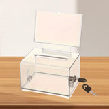 Maxbell Transparent Suggestion Box Lockable Money Collecting Box for Charity Meeting