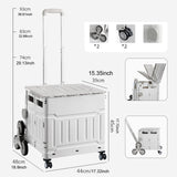 Maxbell Folding Shopping Cart Multipurpose Luggage Trolley for Camping Office Moving Grey