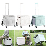 Maxbell Folding Shopping Cart Multipurpose Luggage Trolley for Camping Office Moving Grey