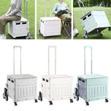 Maxbell Folding Shopping Cart Multipurpose Luggage Trolley for Camping Office Moving Grey