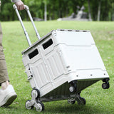 Maxbell Folding Shopping Cart Multipurpose Luggage Trolley for Camping Office Moving Grey