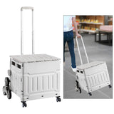Maxbell Folding Shopping Cart Multipurpose Luggage Trolley for Camping Office Moving Grey