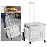 Maxbell Folding Shopping Cart Multipurpose Luggage Trolley for Camping Office Moving Grey