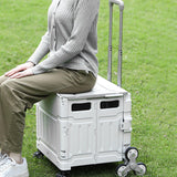 Maxbell Folding Shopping Cart Multipurpose Luggage Trolley for Camping Office Moving Grey