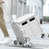 Maxbell Folding Shopping Cart Multipurpose Luggage Trolley for Camping Office Moving Grey