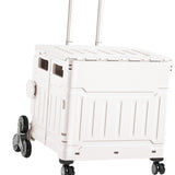 Maxbell Folding Shopping Cart Multipurpose Luggage Trolley for Camping Office Moving White