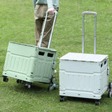 Maxbell Folding Shopping Cart Multipurpose Luggage Trolley for Camping Office Moving White