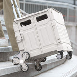 Maxbell Folding Shopping Cart Multipurpose Luggage Trolley for Camping Office Moving White