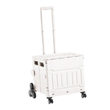 Maxbell Folding Shopping Cart Multipurpose Luggage Trolley for Camping Office Moving White