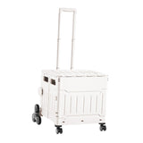 Maxbell Folding Shopping Cart Multipurpose Luggage Trolley for Camping Office Moving White