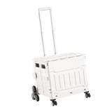 Maxbell Folding Shopping Cart Multipurpose Luggage Trolley for Camping Office Moving White