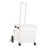 Maxbell Folding Shopping Cart Multipurpose Luggage Trolley for Camping Office Moving White