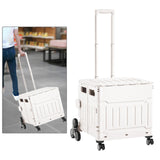 Maxbell Folding Shopping Cart Multipurpose Luggage Trolley for Camping Office Moving White