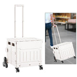 Maxbell Folding Shopping Cart Multipurpose Luggage Trolley for Camping Office Moving White
