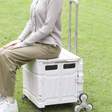 Maxbell Folding Shopping Cart Multipurpose Luggage Trolley for Camping Office Moving White