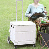 Maxbell Folding Shopping Cart Multipurpose Luggage Trolley for Camping Office Moving White