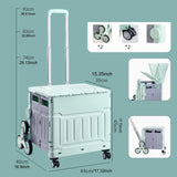 Maxbell Folding Shopping Cart Multipurpose Luggage Trolley for Camping Office Moving Green