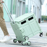 Maxbell Folding Shopping Cart Multipurpose Luggage Trolley for Camping Office Moving Green
