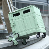 Maxbell Folding Shopping Cart Multipurpose Luggage Trolley for Camping Office Moving Green