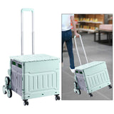 Maxbell Folding Shopping Cart Multipurpose Luggage Trolley for Camping Office Moving Green
