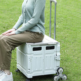 Maxbell Folding Shopping Cart Multipurpose Luggage Trolley for Camping Office Moving Green