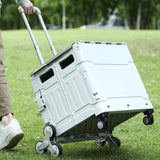 Maxbell Folding Shopping Cart Multipurpose Luggage Trolley for Camping Office Moving Green
