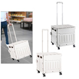 Folding Shopping Cart Lightweight Luggage Trolley for Office Camping Outdoor Grey