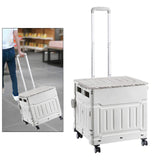 Folding Shopping Cart Lightweight Luggage Trolley for Office Camping Outdoor Grey