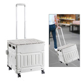 Folding Shopping Cart Lightweight Luggage Trolley for Office Camping Outdoor Grey