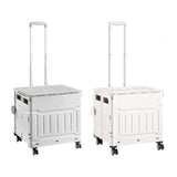 Maxbell Folding Shopping Cart Handcart Shopping Trolley Box for Office Travel Moving Grey