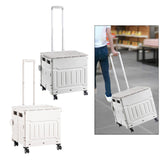 Maxbell Folding Shopping Cart Handcart Shopping Trolley Box for Office Travel Moving Grey