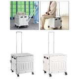 Maxbell Folding Shopping Cart Handcart Shopping Trolley Box for Office Travel Moving Grey