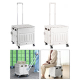 Maxbell Folding Shopping Cart Handcart Shopping Trolley Box for Office Travel Moving Grey