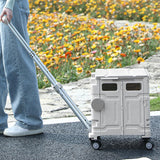 Maxbell Folding Shopping Cart Handcart Shopping Trolley Box for Office Travel Moving Grey