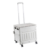 Maxbell Folding Shopping Cart Handcart Shopping Trolley Box for Office Travel Moving Grey