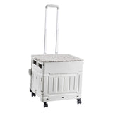 Maxbell Folding Shopping Cart Handcart Shopping Trolley Box for Office Travel Moving Grey