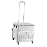 Maxbell Folding Shopping Cart Handcart Shopping Trolley Box for Office Travel Moving Grey