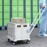 Maxbell Folding Shopping Cart Handcart Shopping Trolley Box for Office Travel Moving Grey