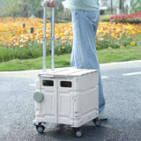 Maxbell Folding Shopping Cart Handcart Shopping Trolley Box for Office Travel Moving Grey