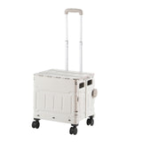 Maxbell Folding Shopping Cart Handcart Shopping Trolley Box for Office Travel Moving White