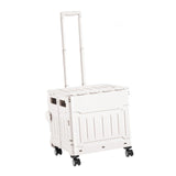 Maxbell Folding Shopping Cart Handcart Shopping Trolley Box for Office Travel Moving White