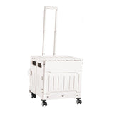 Maxbell Folding Shopping Cart Handcart Shopping Trolley Box for Office Travel Moving White