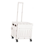 Maxbell Folding Shopping Cart Handcart Shopping Trolley Box for Office Travel Moving White