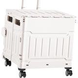 Maxbell Folding Shopping Cart Handcart Shopping Trolley Box for Office Travel Moving White