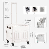 Maxbell Folding Shopping Cart Handcart Shopping Trolley Box for Office Travel Moving White